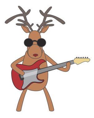 Noel reindeer gitar çalmak
