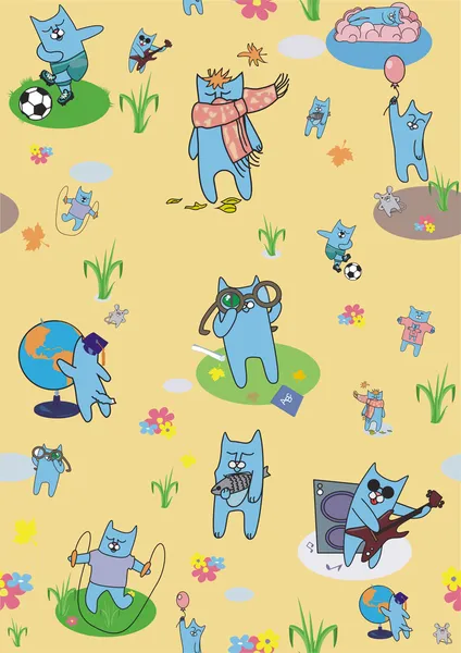 Criativos wallpapers gatos — Vetor de Stock