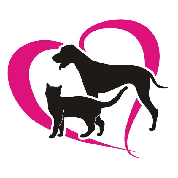 Symbol kočka a pes — Stockový vektor