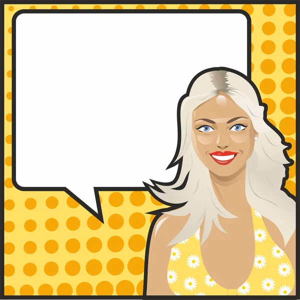 Pop Art blonde parler — Image vectorielle