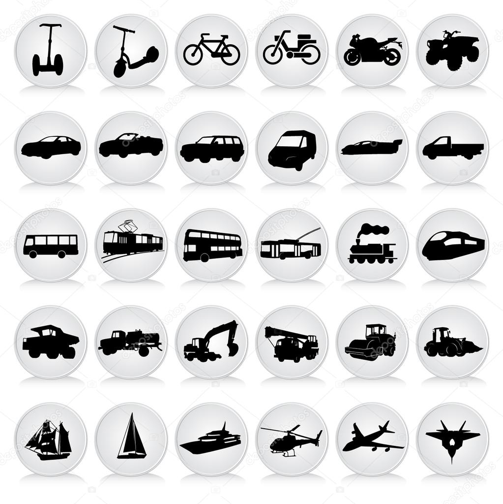 transport black icons