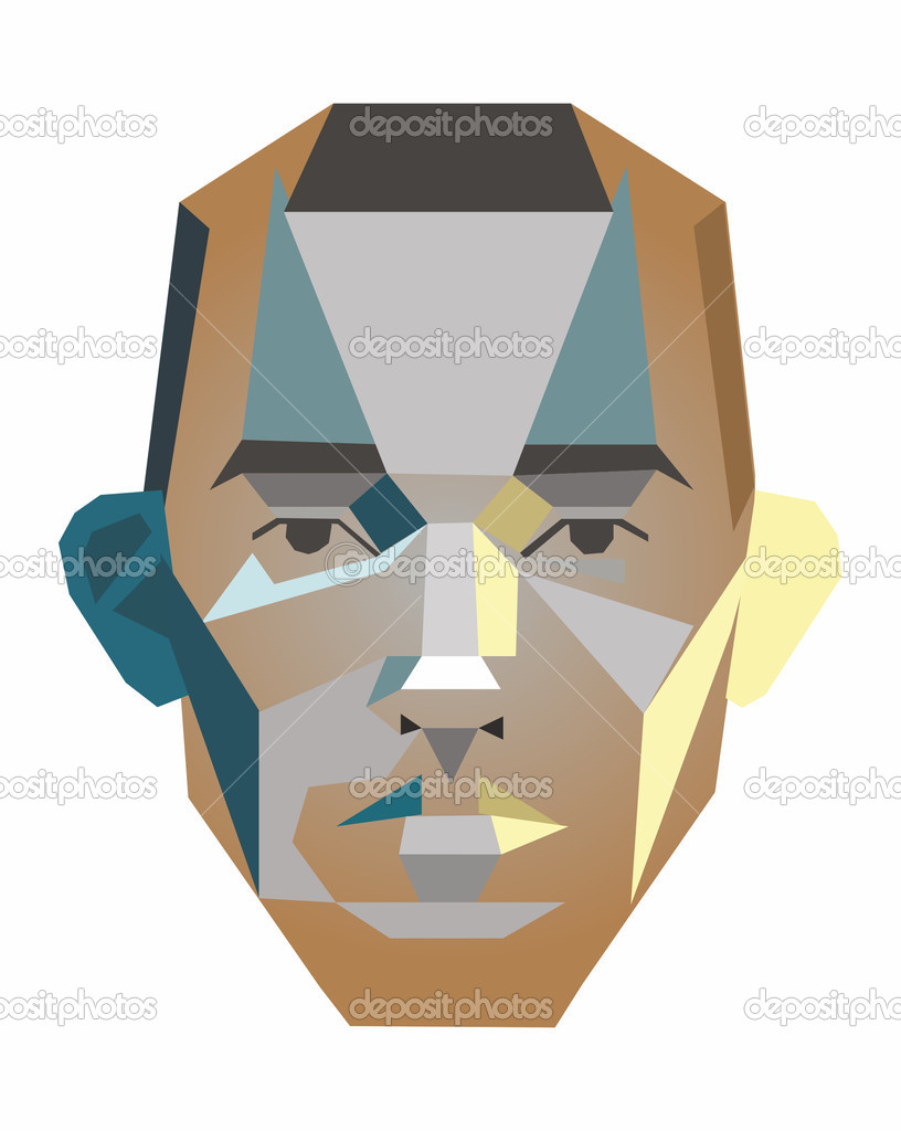 Vector face of a man of geometric shapes