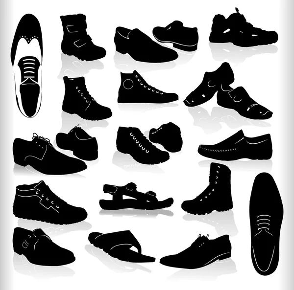 Vector black and white shoes — Stock Vector