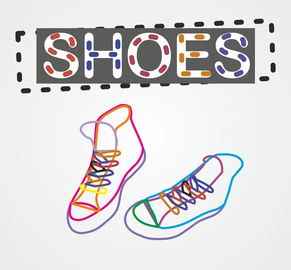 Vektor Farbe Kontur Schuhe — Stockvektor