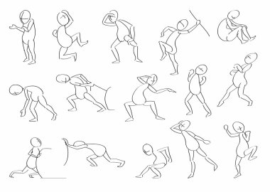 vektör çizimler bir adam harekete