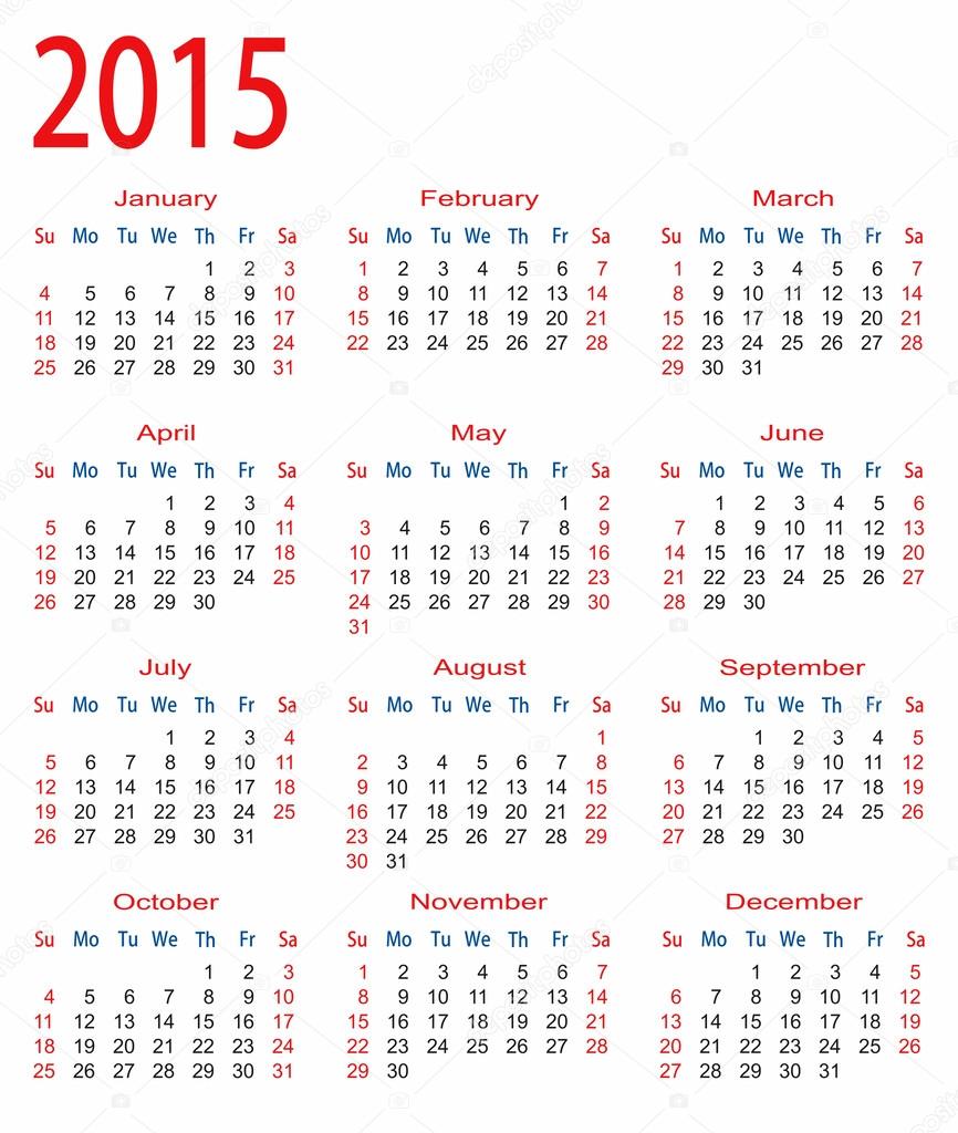 simple calendar 2015