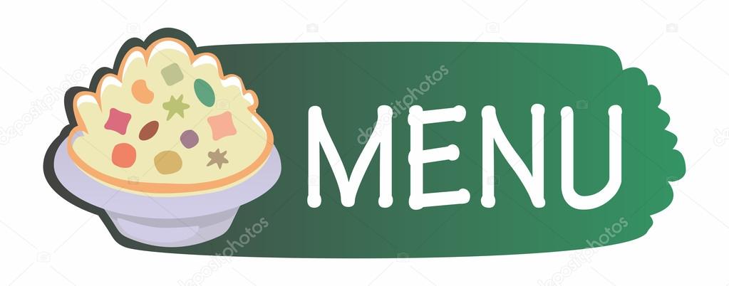 Vector image plates with salad for the menu