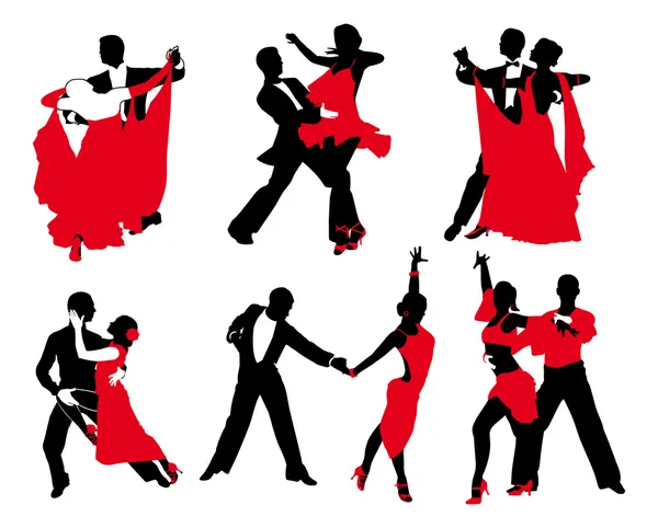 Vector conjunto de parejas rojas y negras — Vector de stock