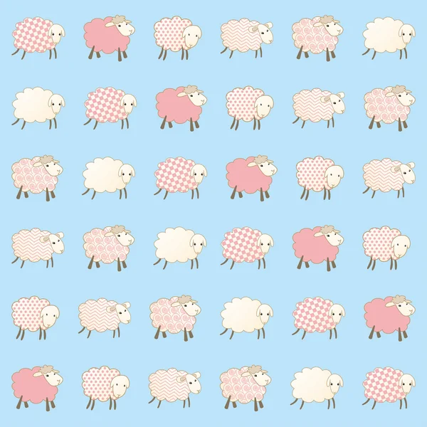 Fondo de pantalla para niños con ovejas — Archivo Imágenes Vectoriales