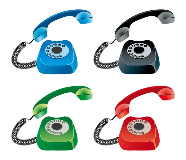 Ensemble vectoriel de téléphones colorés — Image vectorielle