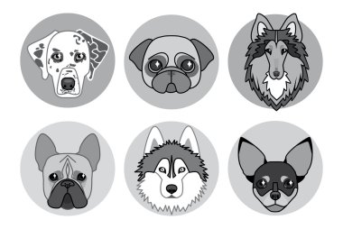farklı doğurmak-in köpek siyah beyaz simgeler