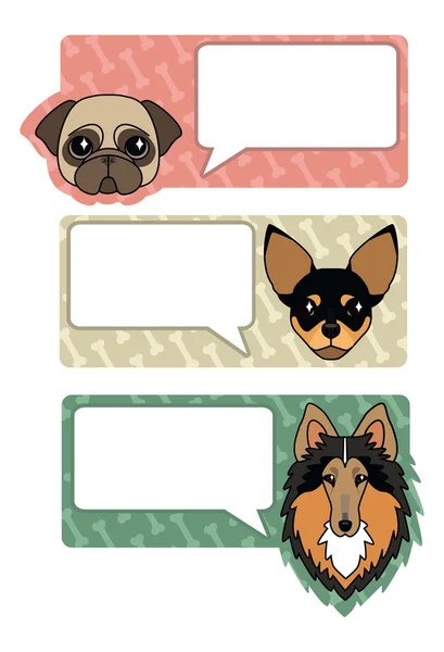 Adesivi raffiguranti diverse razze di cani — Vettoriale Stock