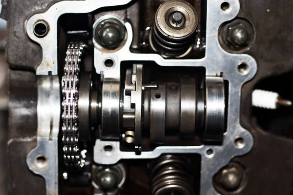 Motorfiets Motor Reparatie Onderhoud Reiniging — Stockfoto