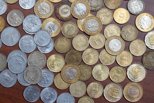 Collection Indian Currency Coins — Φωτογραφία Αρχείου