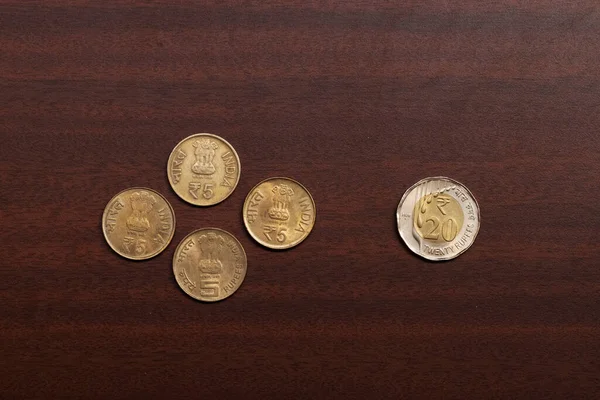 Collection Indian Currency Coins Concepts — 스톡 사진