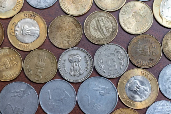 Collection Indian Currency Coins — Zdjęcie stockowe