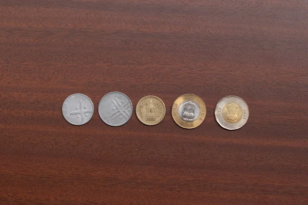 Kolekce Indických Měnových Mincí — Stock fotografie