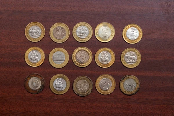 Sammlung Von Münzen Indischer Währung — Stockfoto
