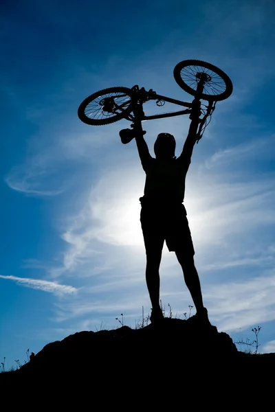 Ciclista de montaña — Foto de Stock