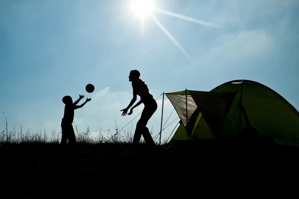 Familie Camping — Stockfoto