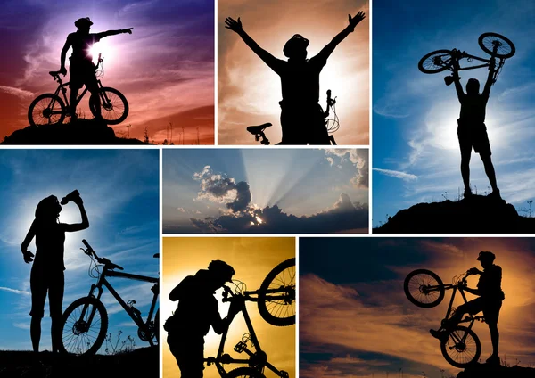 Collage bicicleta de montaña —  Fotos de Stock