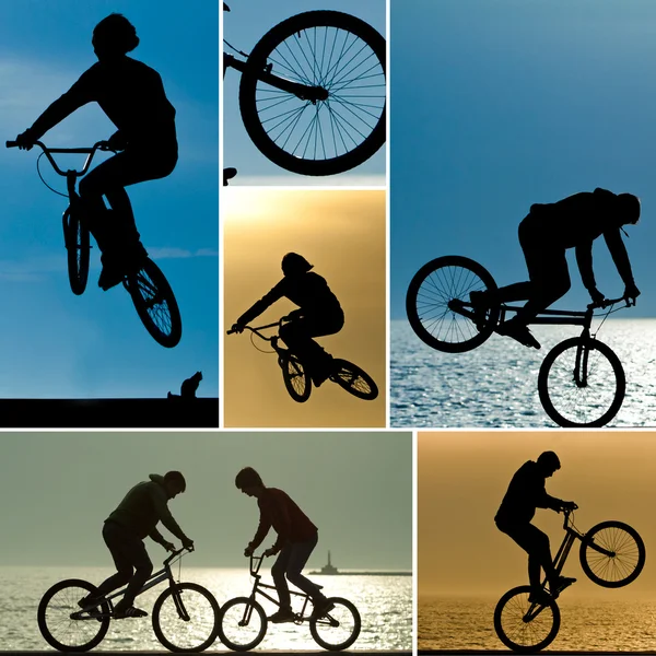 Collage bicicleta de montaña —  Fotos de Stock