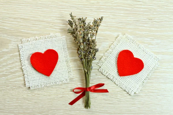 Sevgililer günü kalpleri ile için tebrik kartı — Stok fotoğraf
