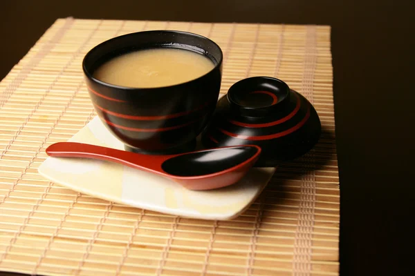 Tasty soup in a japan reataurant — Stock Photo, Image