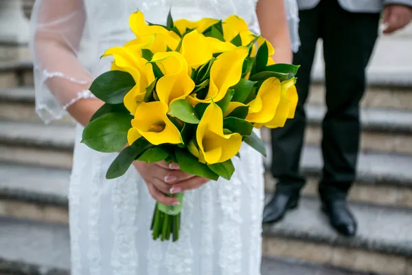 Boda flores amarillas, ramo — Foto de Stock