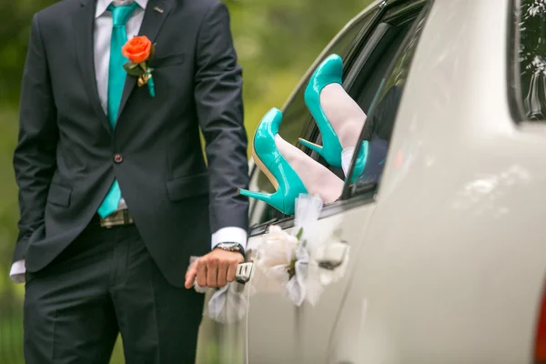 Wedding details in blue colors — Stock Photo, Image