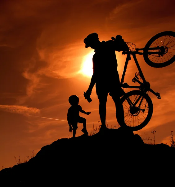 Family biking — Stock Photo, Image