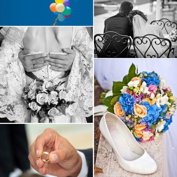 Bruiloft collage — Stockfoto