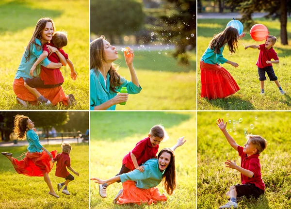 Collage van familie — Stockfoto