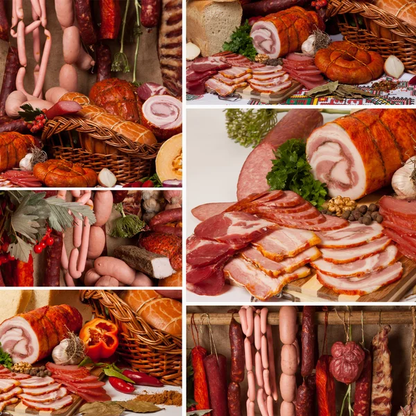 Meat Delicacies collage — Stock Photo, Image