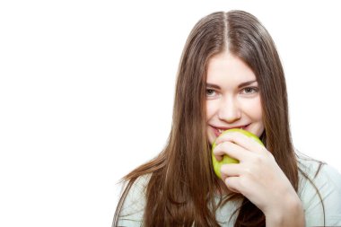 kadın yemek yeşil elma