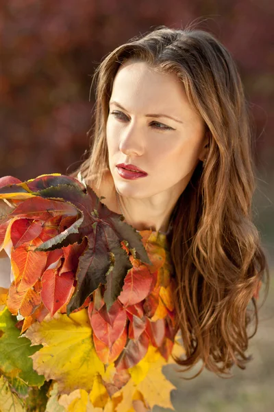 Outono Mulher Retrato de Moda — Fotografia de Stock