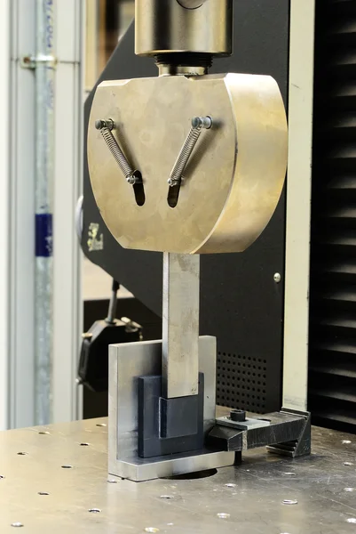 Jig fixture for test shear stress specimen on tensile testing m — Stock Photo, Image