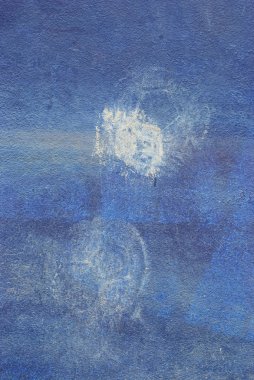 eski mavi duvar topu doku kökenli