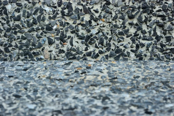 Mini black stone wall — Stock Photo, Image
