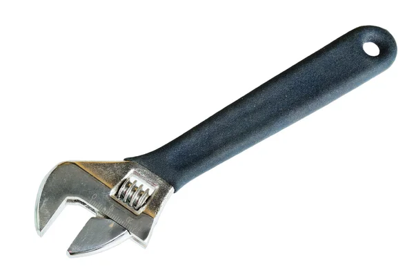 Adjustable wrench on isolated white — Stock Photo, Image