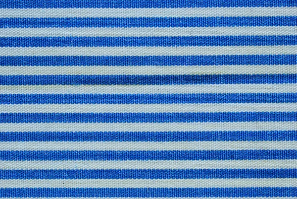 Close up on blue and white line fabric — Stock Photo, Image