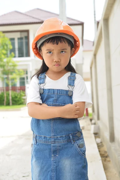 Little engineer thinking — Stock Photo, Image