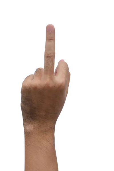 Man hand maken een fuck u symbool — Stockfoto