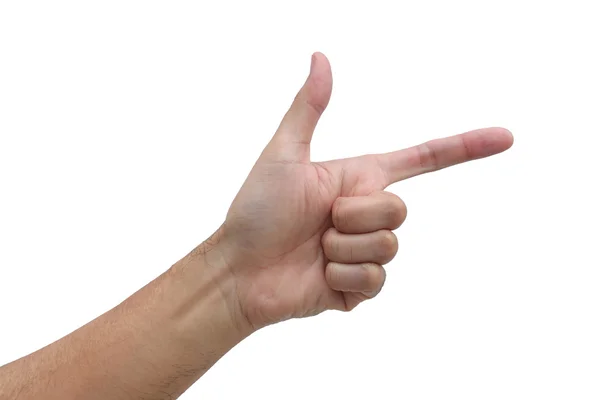 Man hand  make a point symbol — Stock Photo, Image