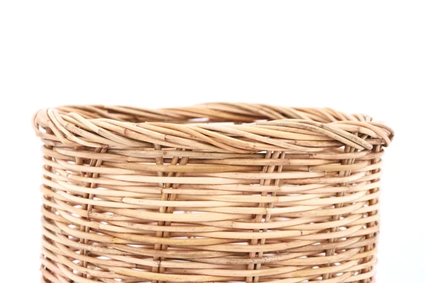 Rattan basket on isolated white — Stock Photo, Image