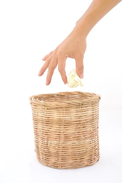 Hand trashing the paper — Stock Photo, Image