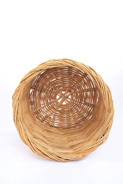 Rattan basket on isolated white background — Stock Photo, Image