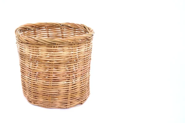 Rattan basket on the floor — Stock Photo, Image