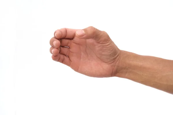 Guy hand show hold thing symbol — Stock Photo, Image