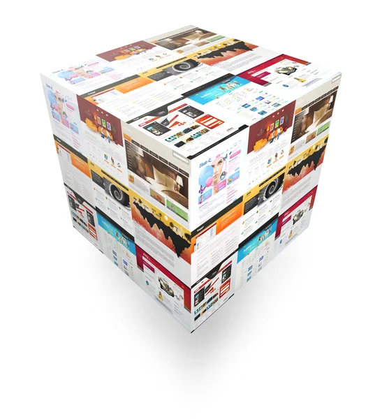 Internet Website 3D Box on White — Stock Photo, Image